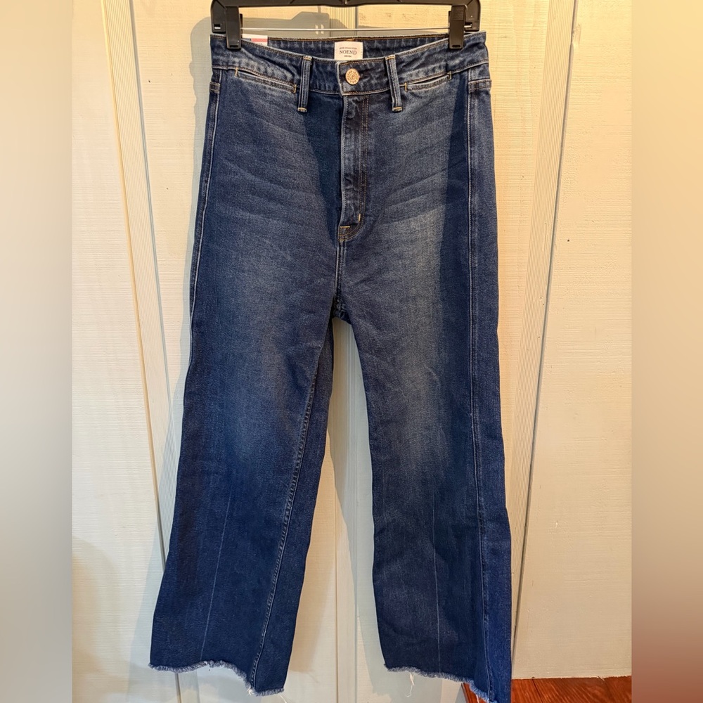 NOEND Queen High Rise Crop Wide leg Classic Blue Denim Jeans
